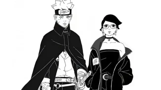 Manga Boruto: Two Blue Vortex Chapter 4, Sarada VS Sasuke