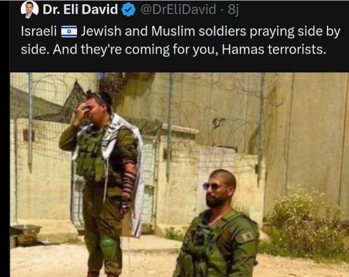 Viral Gambar Tentara Israel sedang Sholat, Netizen: tapi Kok.....