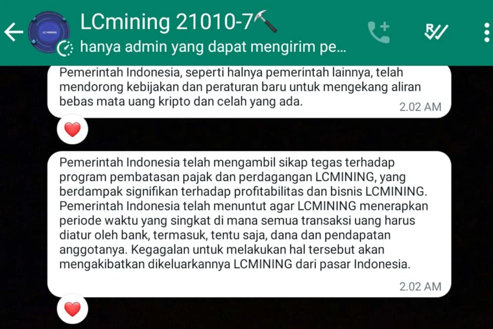 Klarifikasi Aplikasi Penghasil Uang LC Mining Terkait Tuduhan Penipuan