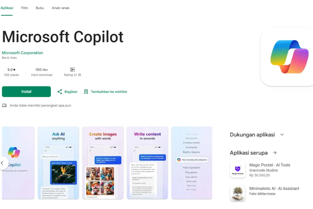 Microsoft Rilis Aplikasi Copilot untuk Pengguna Android