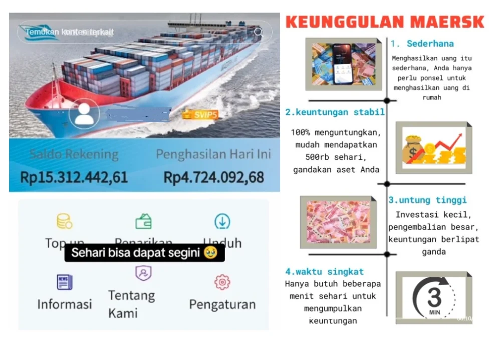 ILSUTRASI: APK MAERSK Beresiko Scam yang tengah viral di media sosial.