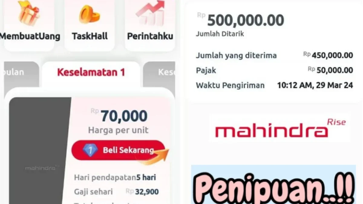 Fakta Sebenarnya Aplikasi Mahindra itu Penipuan!