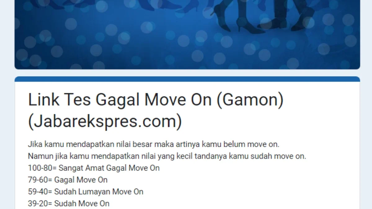 Link Tes Ujian GAMON (Gagal Move on), Uji Seberapa Jauh Kamu Telah Move On dari Mantan Pacar