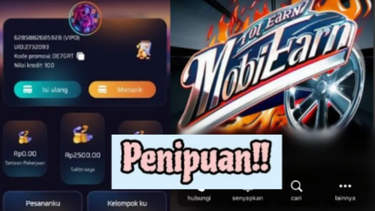 Aplikasi Mobiearn atau Mobiearning Penghasil Uang atau Penipuan?