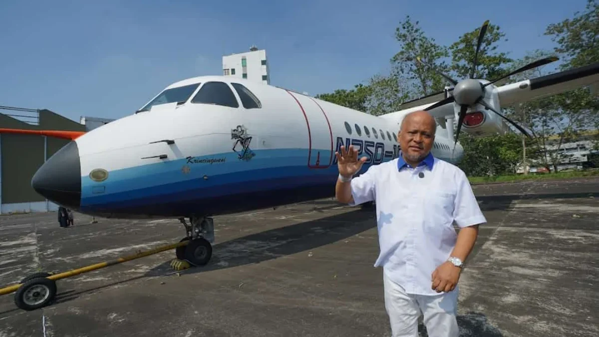 Cawagub Jabar Ilham Habibie Napak Tilas ke PTDI: Sambangi Pesawat N250 Ciptaan BJ Habibie dan Dorong Jawa Bara