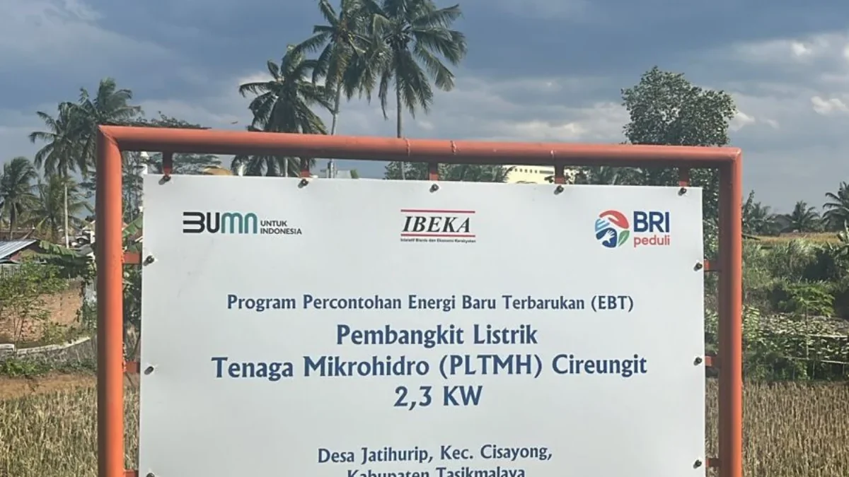 Dukung Energi Bersih BRI Peduli membangun PLTMH di Desa Jatihurip, Kecamatan Cisayong, Kabupaten Tasikmalaya