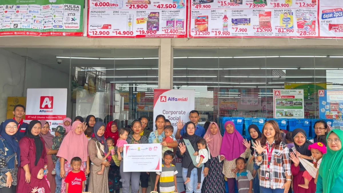 Alfamidi Lanjutkan Program CSR Protein Cegah Stunting Tahap 5 di Karawang