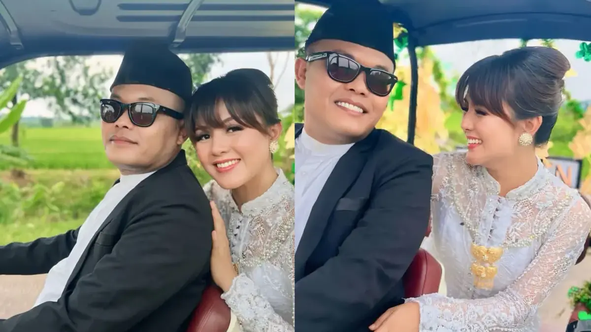 Kolase foto unggahan instagram Inten Navadia dengan Sule