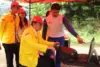 Salah satu Safety Riding Agent sedang mencoba Honda Riding Trainer (HRT) dalam gelaran Safety Riding Campaign