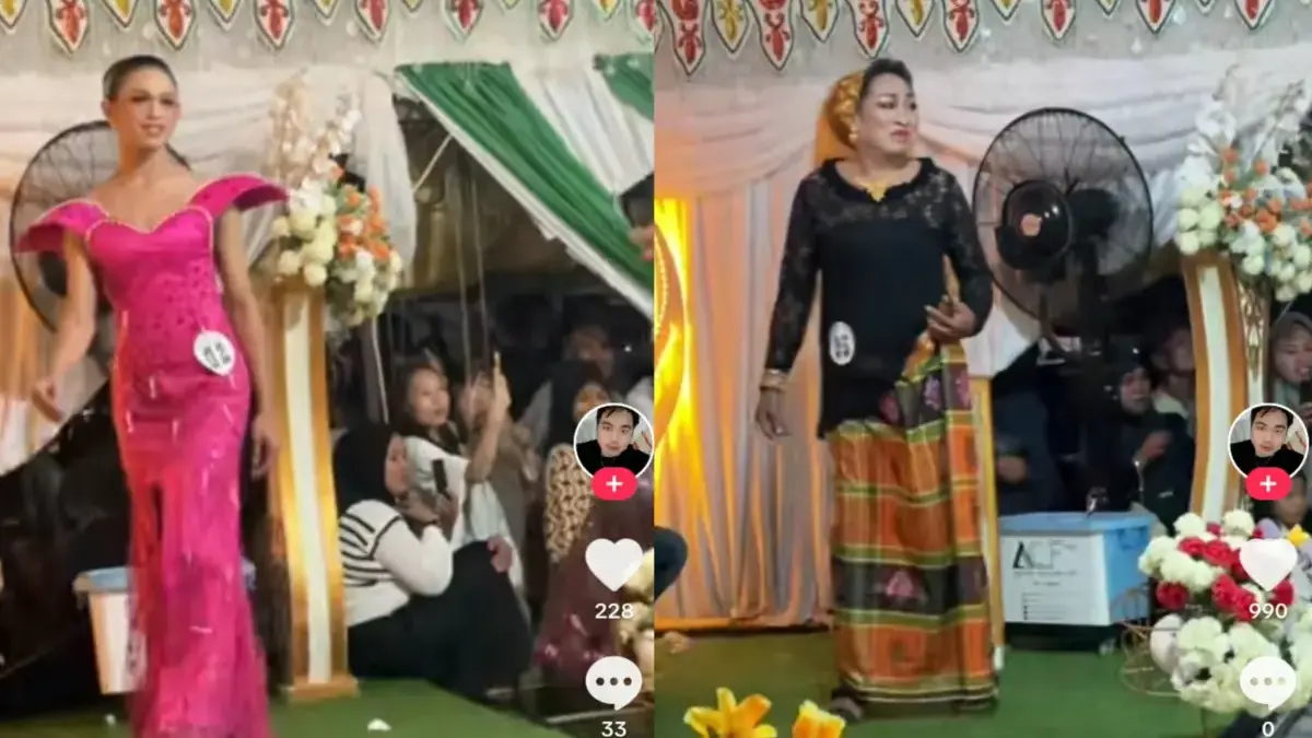 Tangkapan layar video fashion show waria di Sulsel.