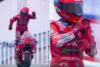 Tangkapan layar video Marc Marquez melakukan selebrasi \'aura farming\'.