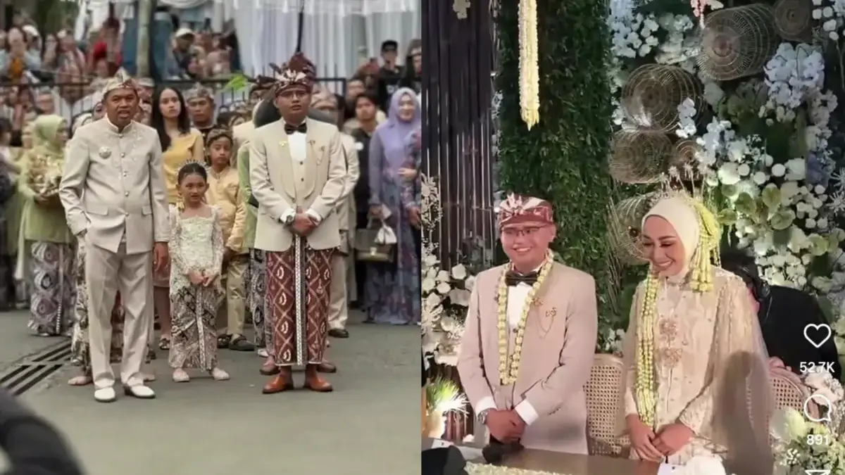 Tangkapan layar video pernikahan Maula Akbar dengan Putri Karlina