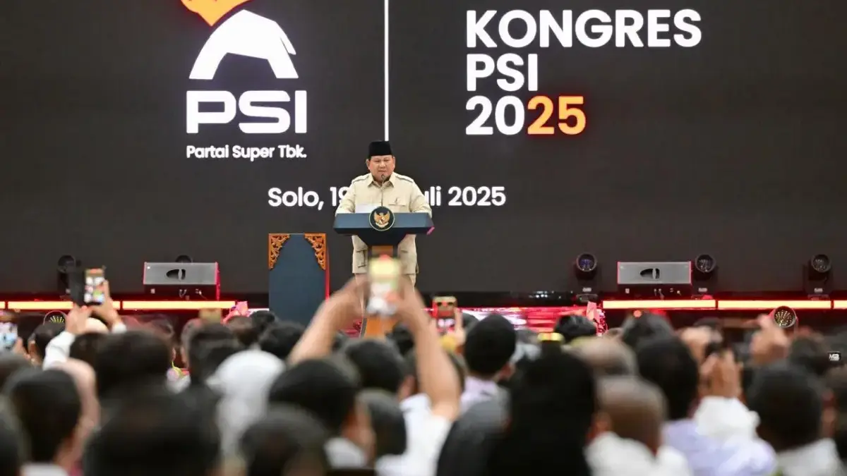 Isi Pidato Prabowo di Kongres PSI: Klaim Kemiskinan di Indonesia Berhasil Turun