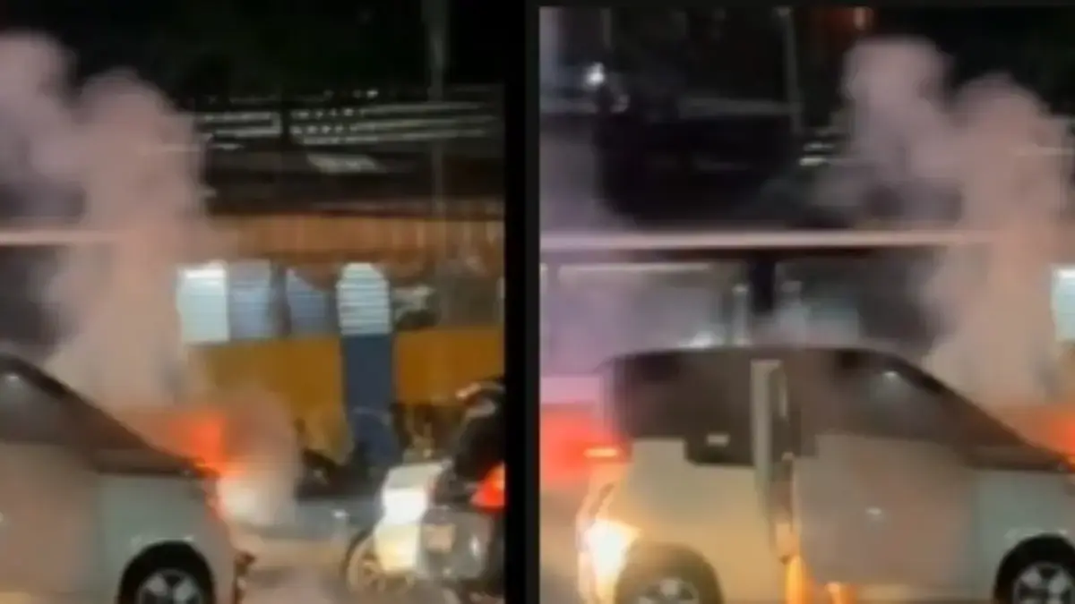 Tangkapan layar Wuling Air EV yang terbakar