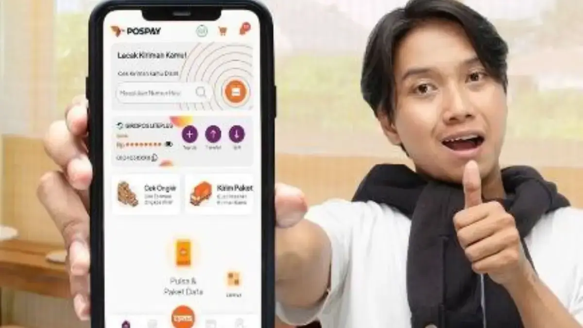 Ilustrasi seseorang menggunakan Pospay