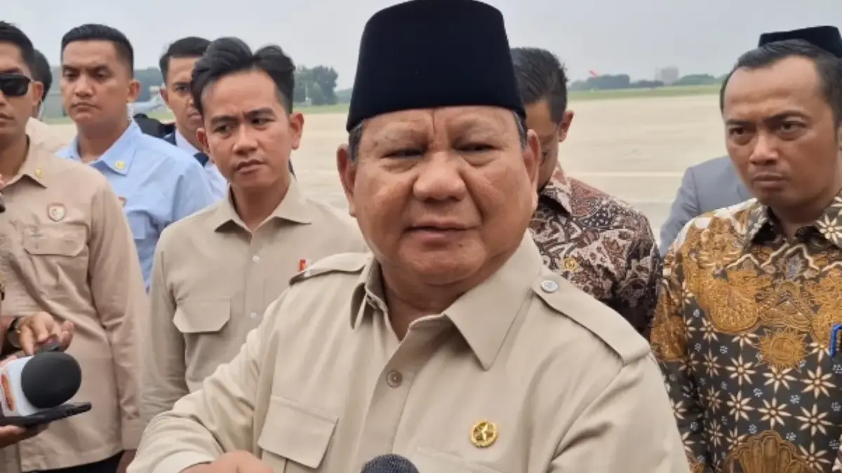 Presiden Prabowo saat diwawancarai oleh awak media