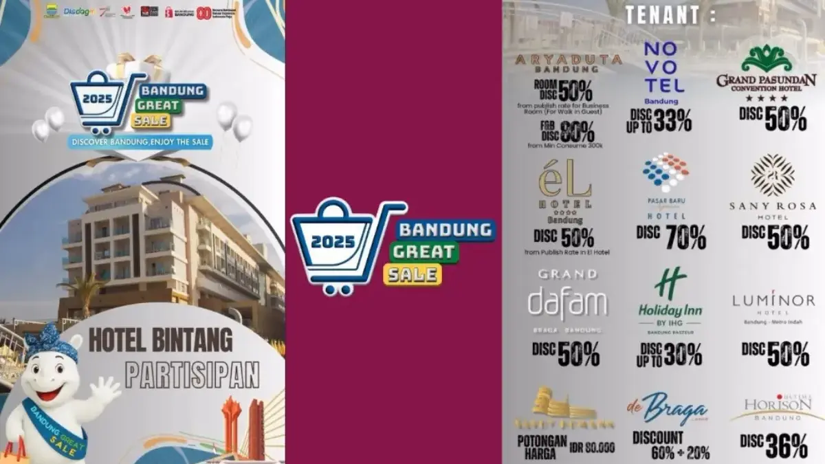 Promo diskon Hotel dalam gelaran Bandung Great sale 2025.
