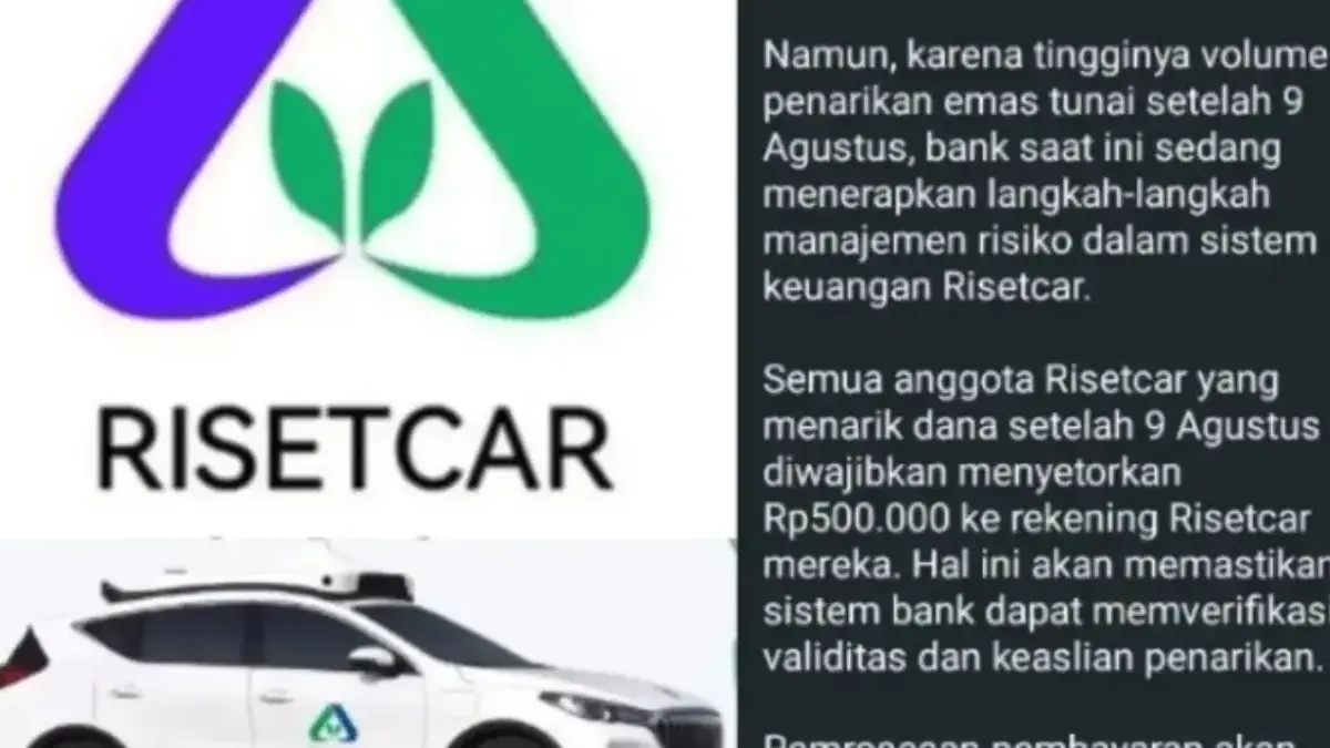 Tangkapan layar aplikasi RisetCar