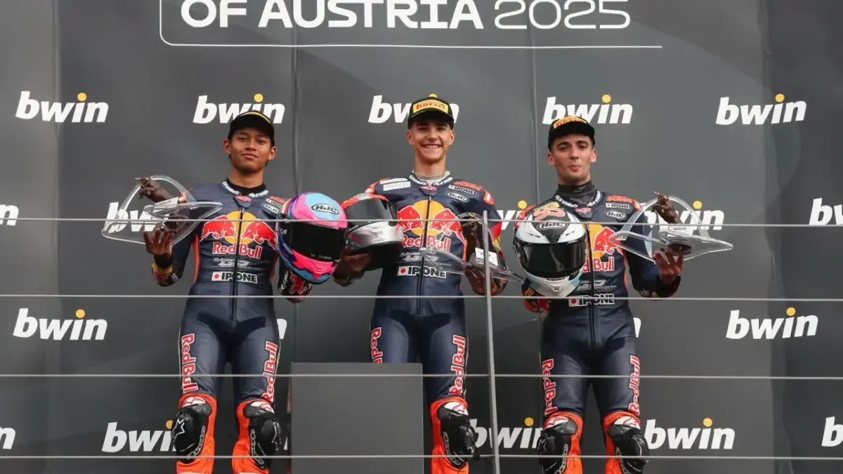 : Veda Ega Pratama meraih back to back podium kedua yang diraih pada ajang Redbull MotoGP Rookies Cup (RBRC)