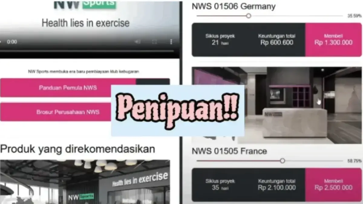 Tangkapan layar aplikasi NW Sport