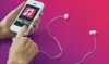 Ilustrasi aplikasi musik di Handphone