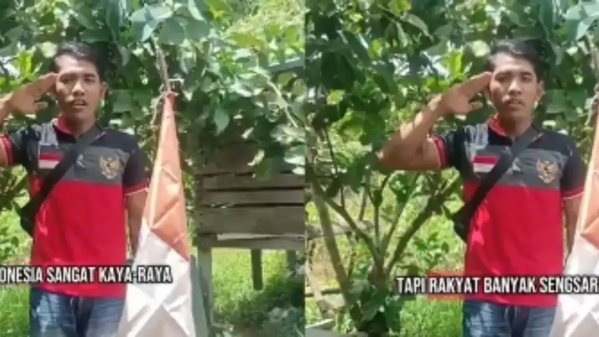 Kolase tangkapan layar pria pengubah lagu Indonesia Pusaka