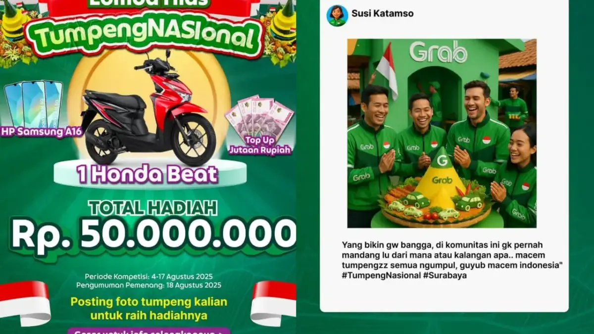 Lomba menghias tumpeng GrabBike