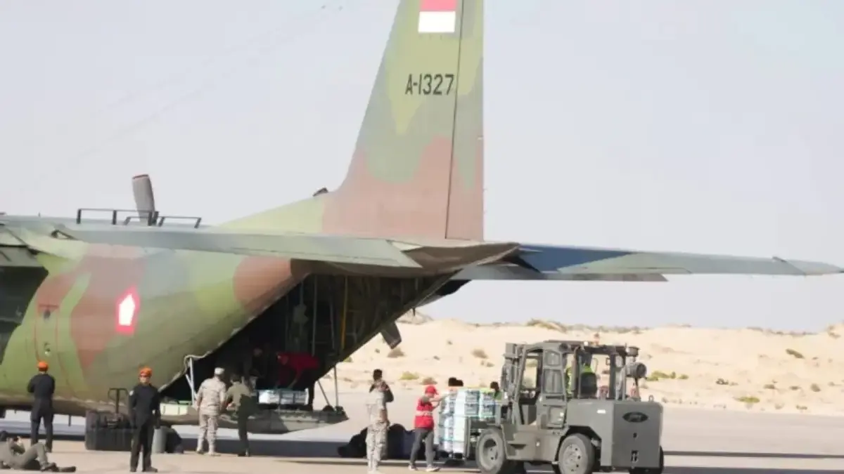 Pesawat Hercules Jatuhkan 45 Ton Bantuan untuk Gaza sebagai Simbol Solidaritas RI