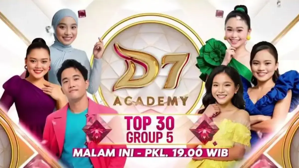 Tangkapan layar jadwal tayang D Academy top 30 group 5