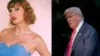 Kolase potret Taylor Swift dan Donald Trump