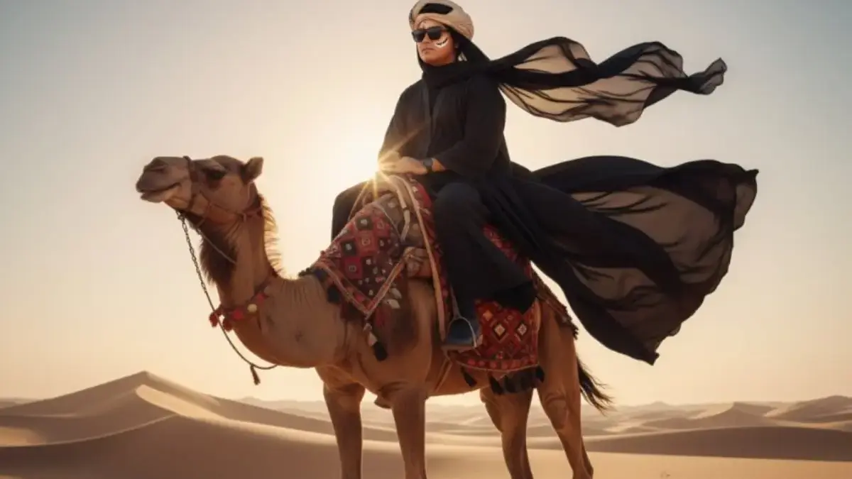 Ilustrasi foto Arabian look AI