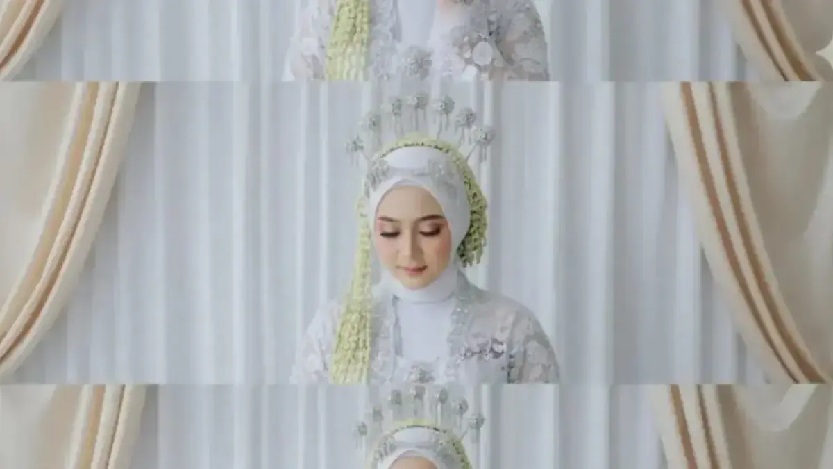 Ilustrasi edit foto AI pengantin perempuan adat Sunda