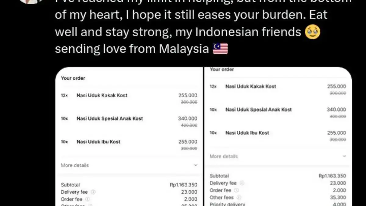 Warganet Asia Tenggara memesan makanan untuk driver ojol Indonesia