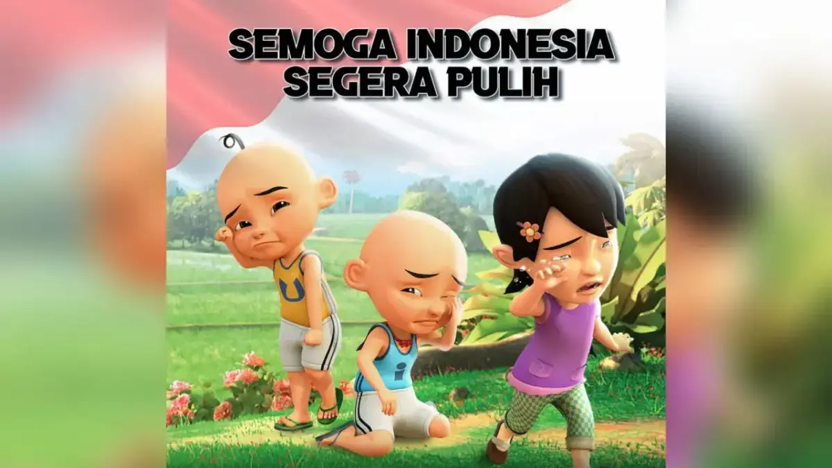 Unggahan dukungan Upin Ipin untuk Indonesia