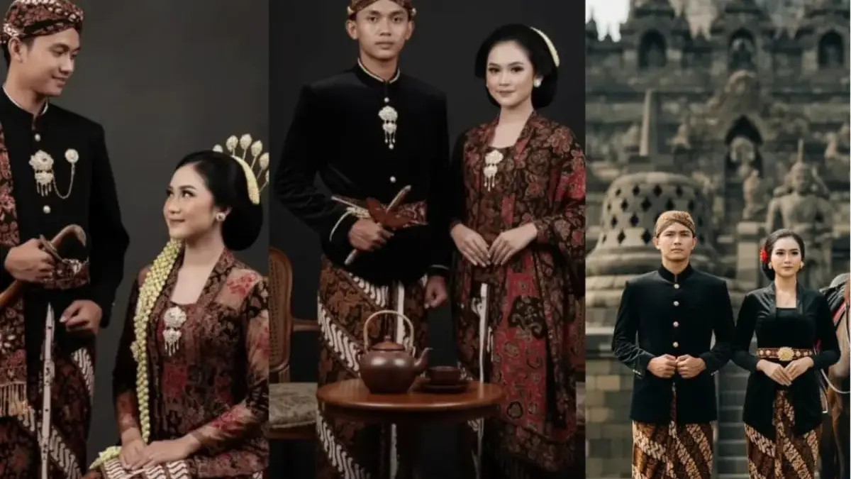 Ilustrasi edit foto baju adat Jawa dengan Gemini AI