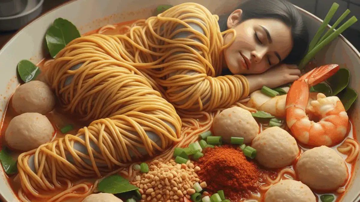 Cara Bikin Foto Tidur di Atas atau Berselimut Makanan Menggunakan Gemini AI