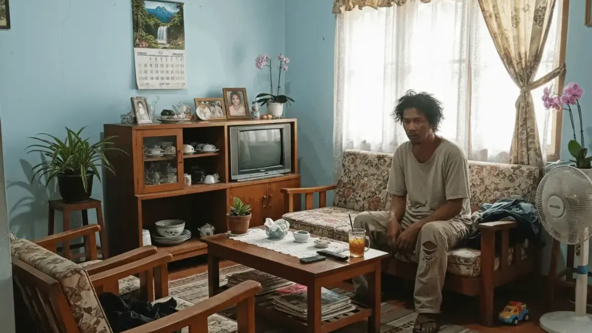 Prompt AI prank foto orang asing masuk rumah.