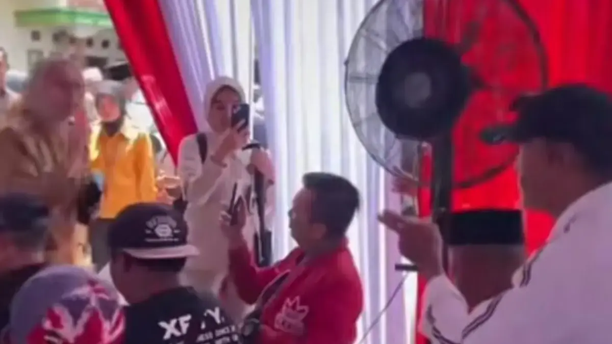 Tangkapan layar rekaman adu argumen Wakil Bupati Garut Putri Karlina dengan Eddy Suherman