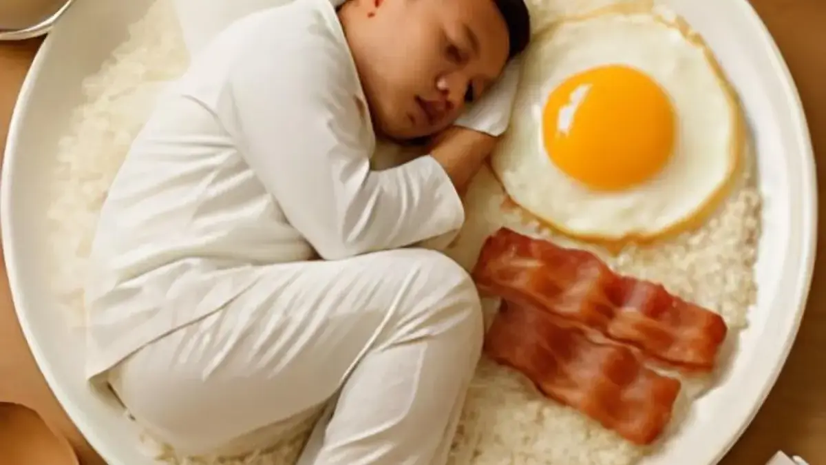 Foto AI Tidur Diatas Makanan