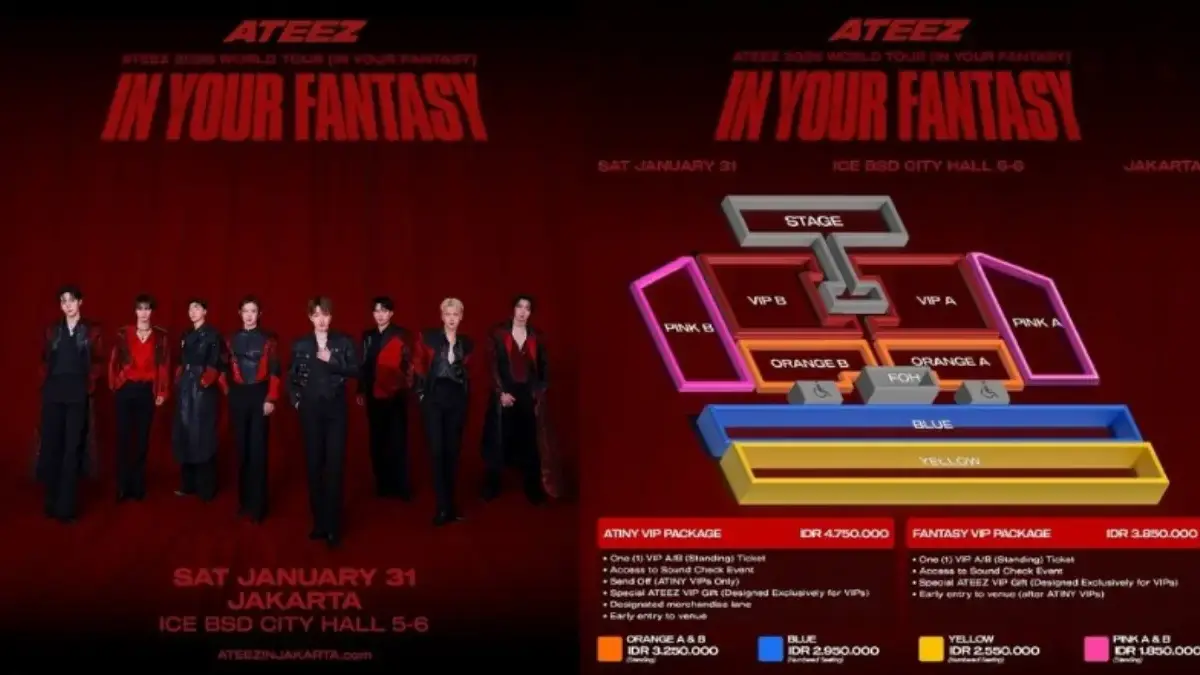Siteplan dan daftra harga tiket konser ATEEZ di Jakarta