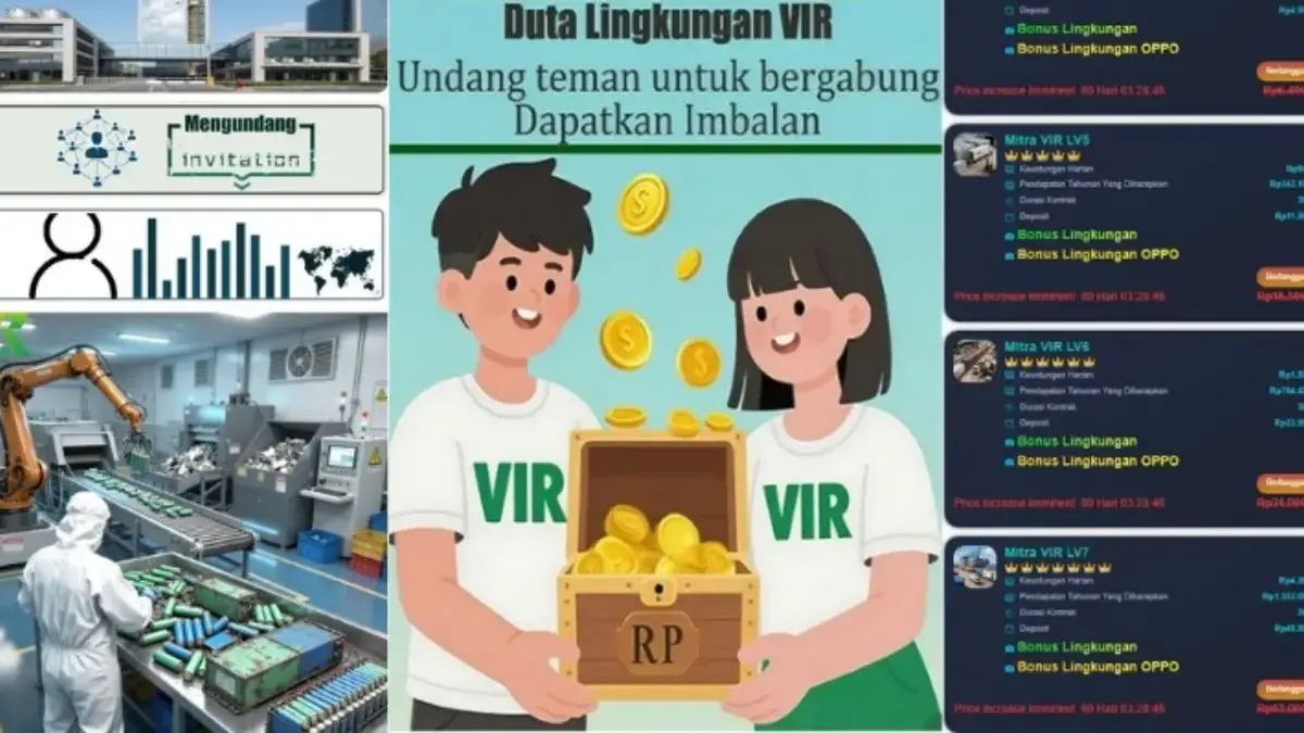 Daftar harga investasi di Aplikasi VIR yang mengalami kenaikan.