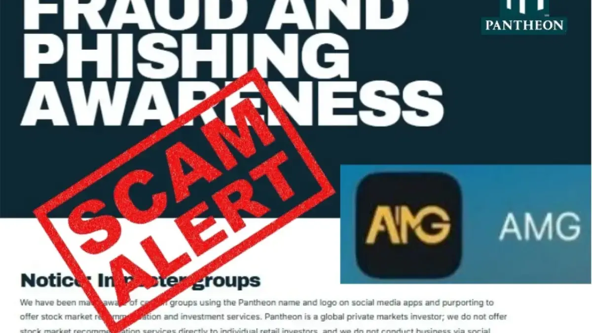 Aplikasi AMG Pantheon yang diduga sebagai penipuan.