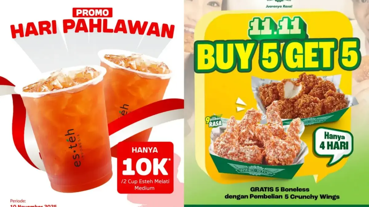 Daftar diskon makanan dan minuman spesial Hari Pahlawan