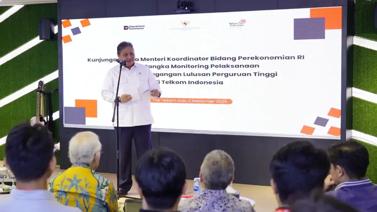 Menteri Koordinator Bidang Perekonomian Tinjau Pelaksanaan Program Pemagangan Nasional di Telkom