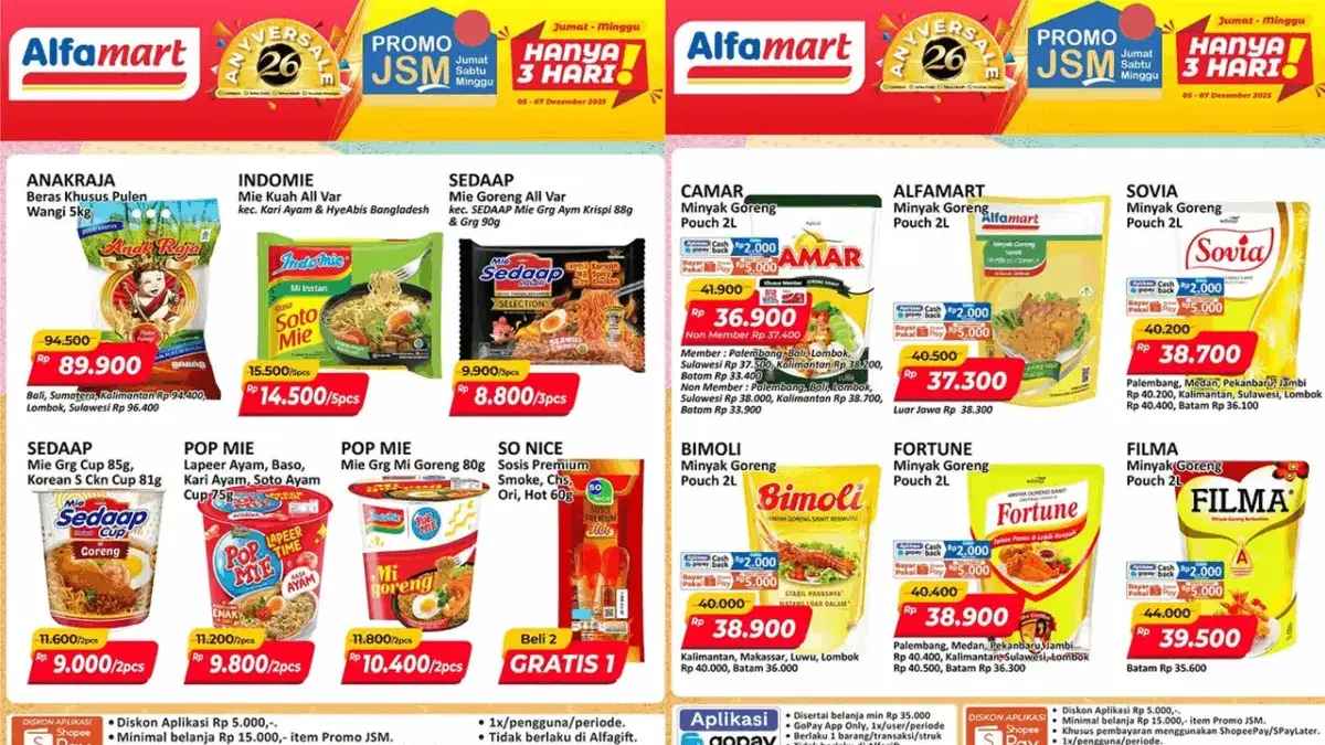Belanja Hemat! Daftar Promo Alfamart JSM 5–7 Desember 2025 Lengkap