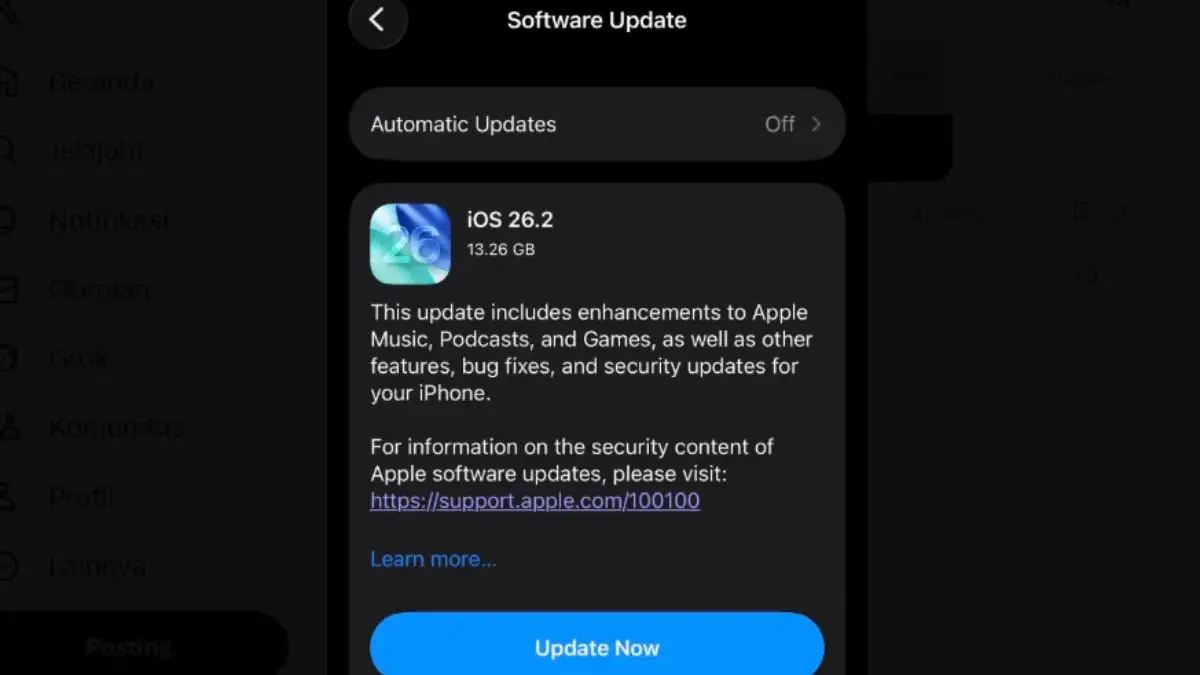 iOS 26.2 Resmi Dirilis, Ini Daftar iPhone yang Bisa dan Tidak Bisa Update iOS 26.2 Resmi Dirilis, Ini Daftar iPhone yang Bisa dan Tidak Bisa Update