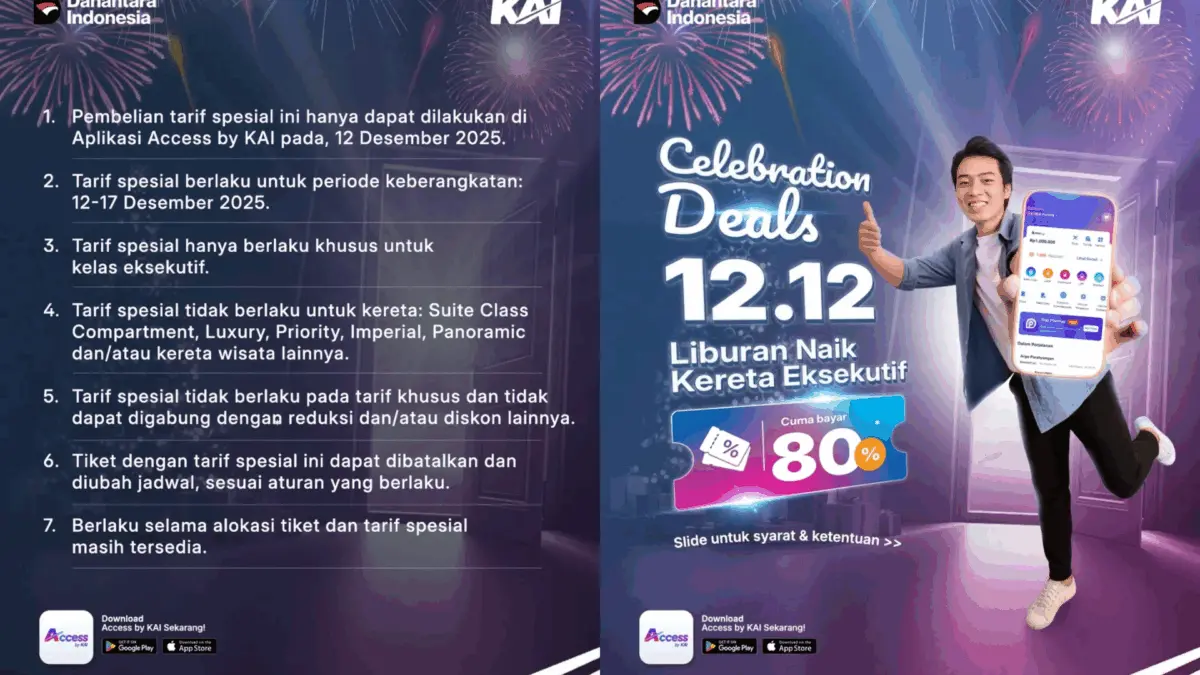 Cek Syarat, Ketentuan dan Cara Dapat Diskon 20 Persen Tiket KAI di Sini Diskon 20 persen KAI