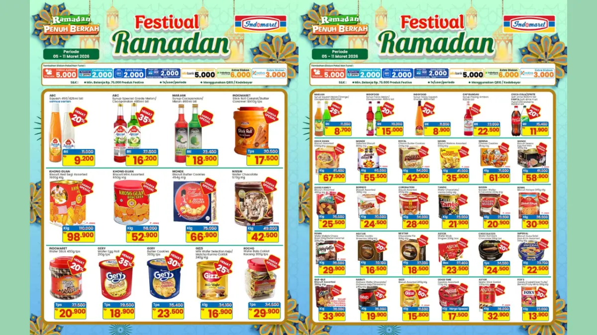 Promo Indomaret 9–15 Maret 2026: Diskon Bahan Kue, Sirup Marjan, hingga Biskuit Lebaran