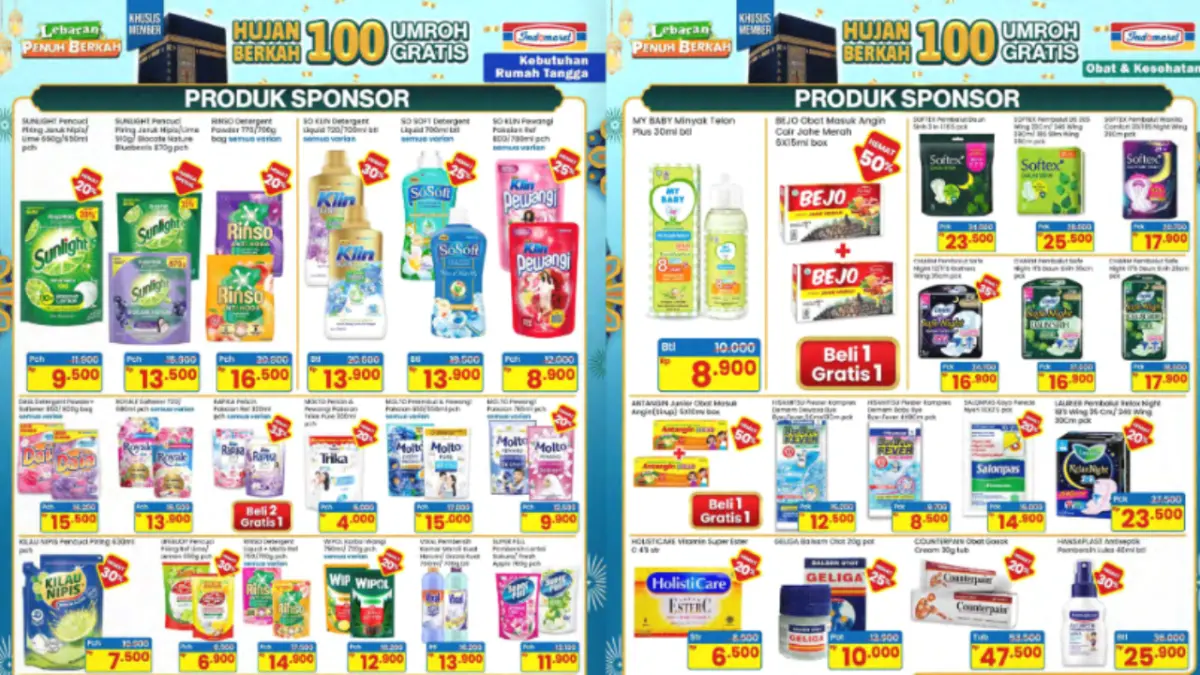 Promo Indomaret Terbaru 30 Maret–3 April 2026, Deterjen Mulai Rp15 Ribuan! Promo Indomaret Terbaru 30 Maret–3 April 2026, Deterjen Mulai Rp15 Ribuan!