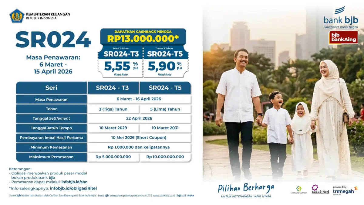 Bank BJB Tawarkan SBN Ritel Seri SR024, Investasi dengan Imbal Hasil Kompetitif Rilis BJB